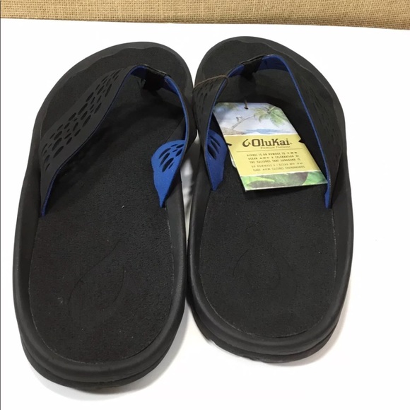 OluKai Malolo mens flip-flops Black size 13 - Picture 3 of 5